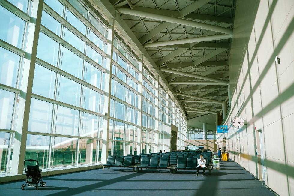 airport empty person