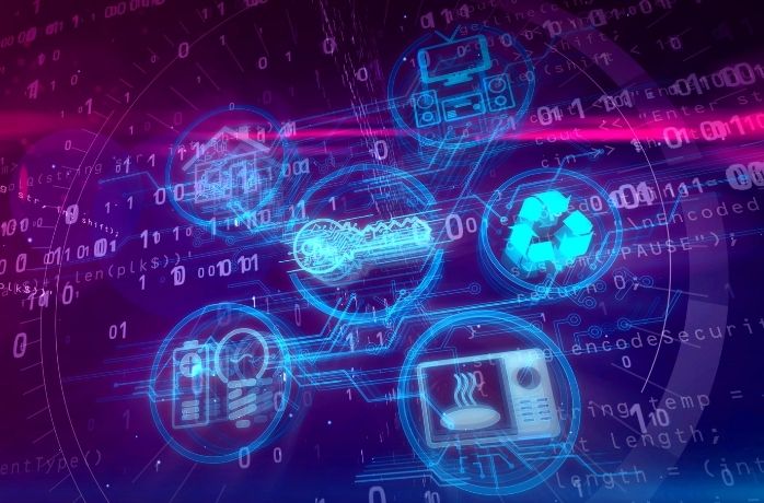 IoT concept with device symbols