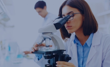 professional woman doing lab research