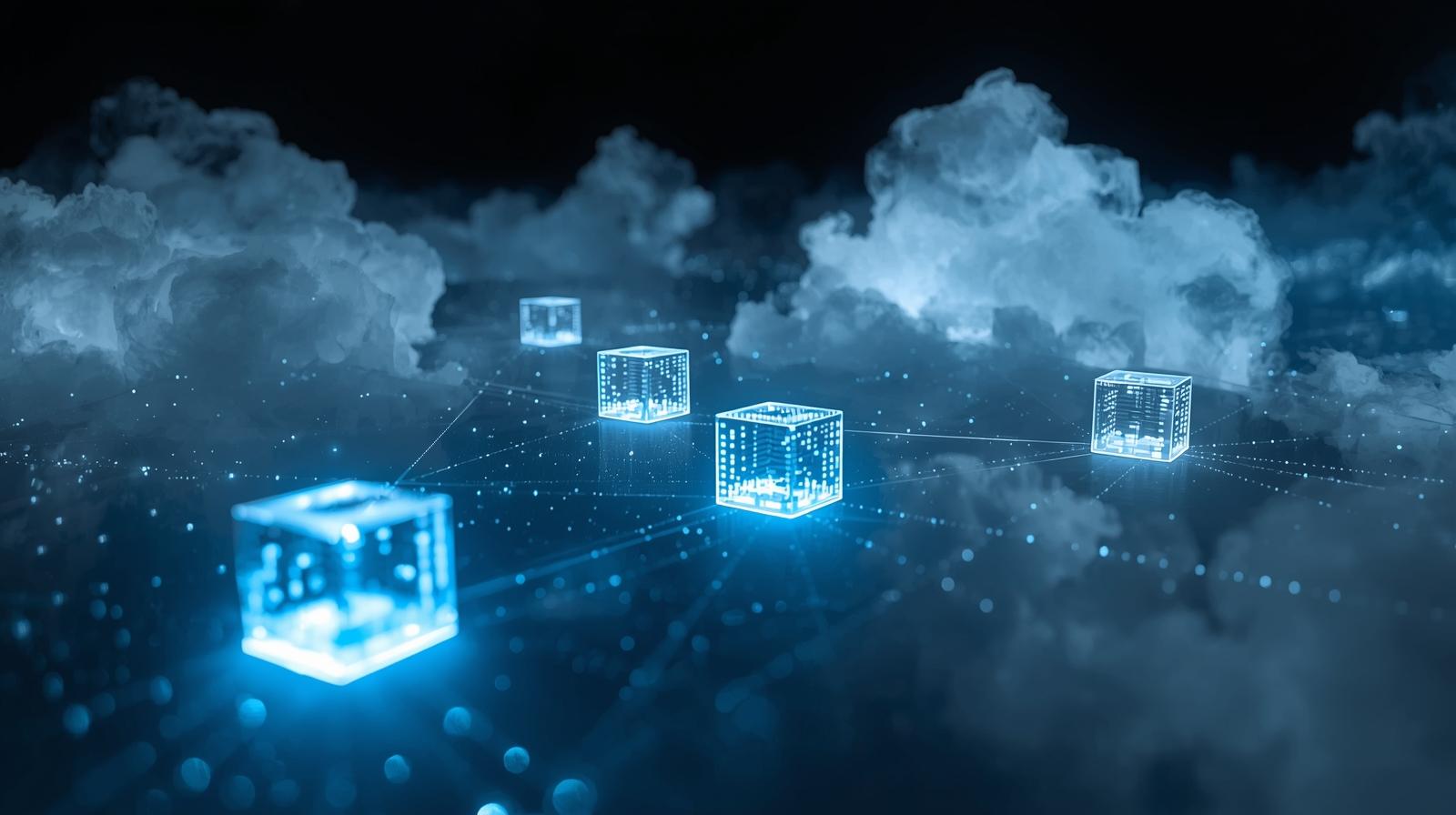 Abstract visualization of distributed intelligence — data processing nodes glowing at the edge of a network.
