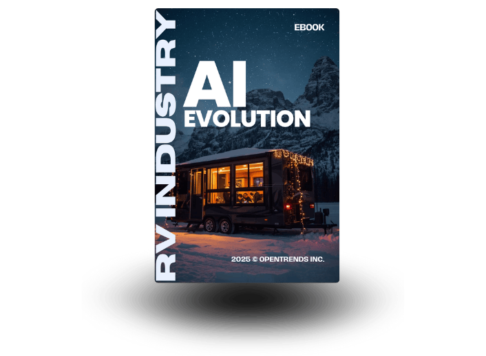 tablet mockup of rv industry ai ebook cover